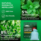 Mosquito Repellent Outdoor Patio & Yard: Natural Citronella & Peppermint Oil Pouches – Safe for Kids & Pets – Camping & Backyard 10 Pouches