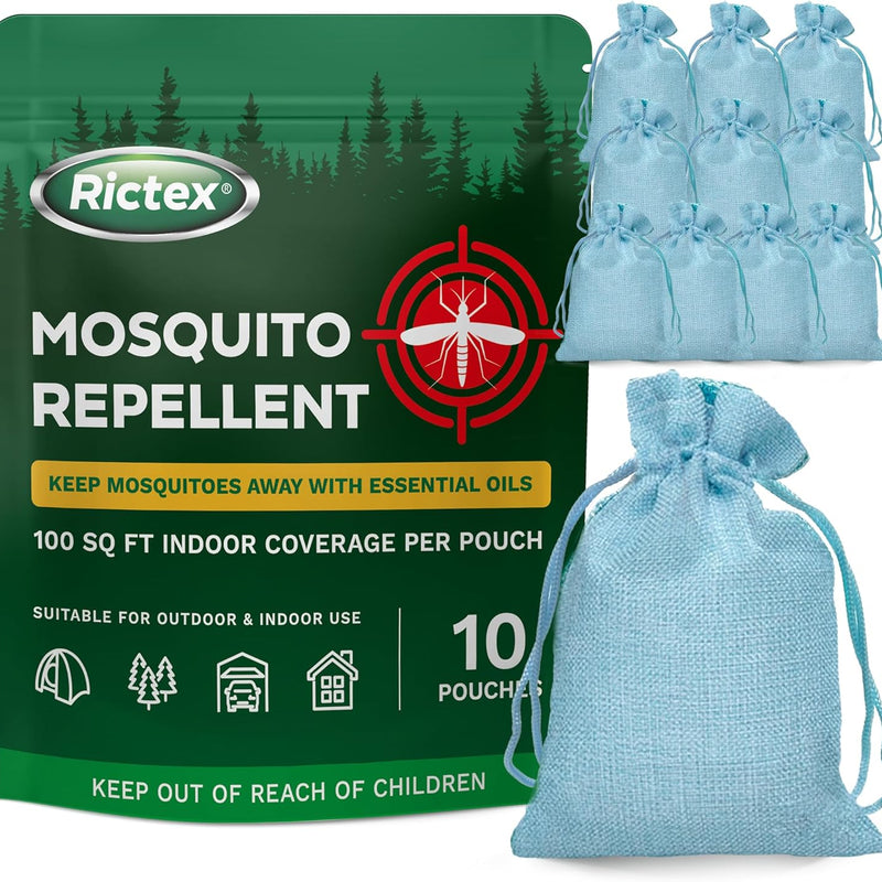 Mosquito Repellent Outdoor Patio & Yard: Natural Citronella & Peppermint Oil Pouches – Safe for Kids & Pets – Essential Oils Formula – Mosquitoes Repeller – Camping & Backyard 10 Pack – image 1